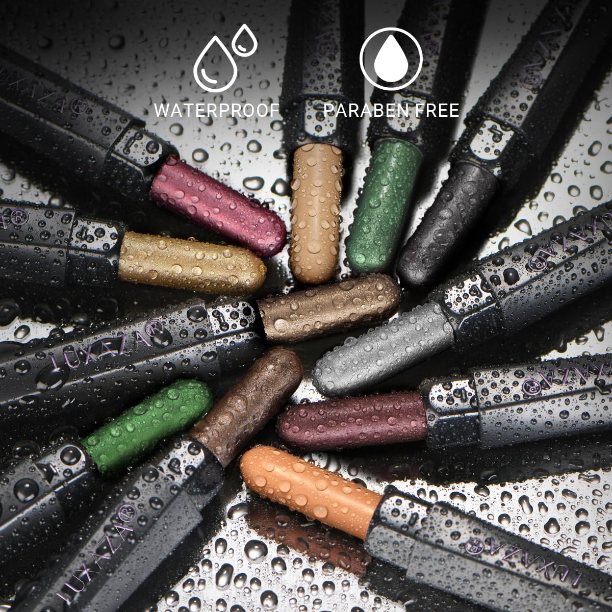 LUXAZA 10PCS Eyeshadow Stick – Pro Longwear Cream Eye Shadow Brightener Pencil in Christmas Golden Night