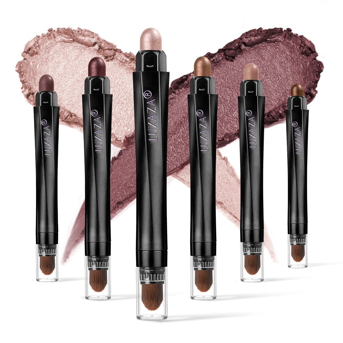 LUXAZA 6PCS Cream Eyeshadow Set – A05 Wine Red | Metallic & Matte Shimmer