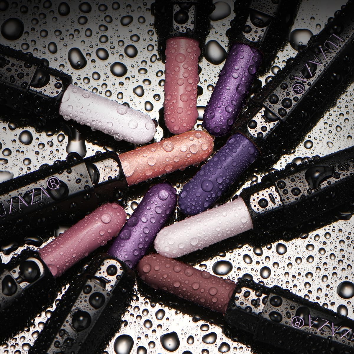 LUXAZA PRO Neutral Eyeshadow Stick 6PCS Set – Pink & Purple Metallic Shimmer Matte Cream Shadow