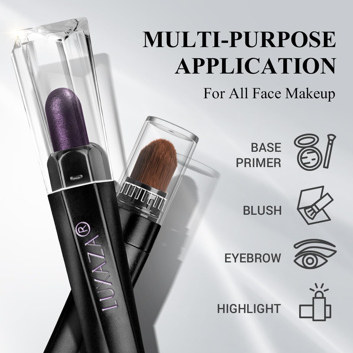 LUXAZA PRO Neutral Eyeshadow Stick 6PCS Set – Pink & Purple Metallic Shimmer Matte Cream Shadow