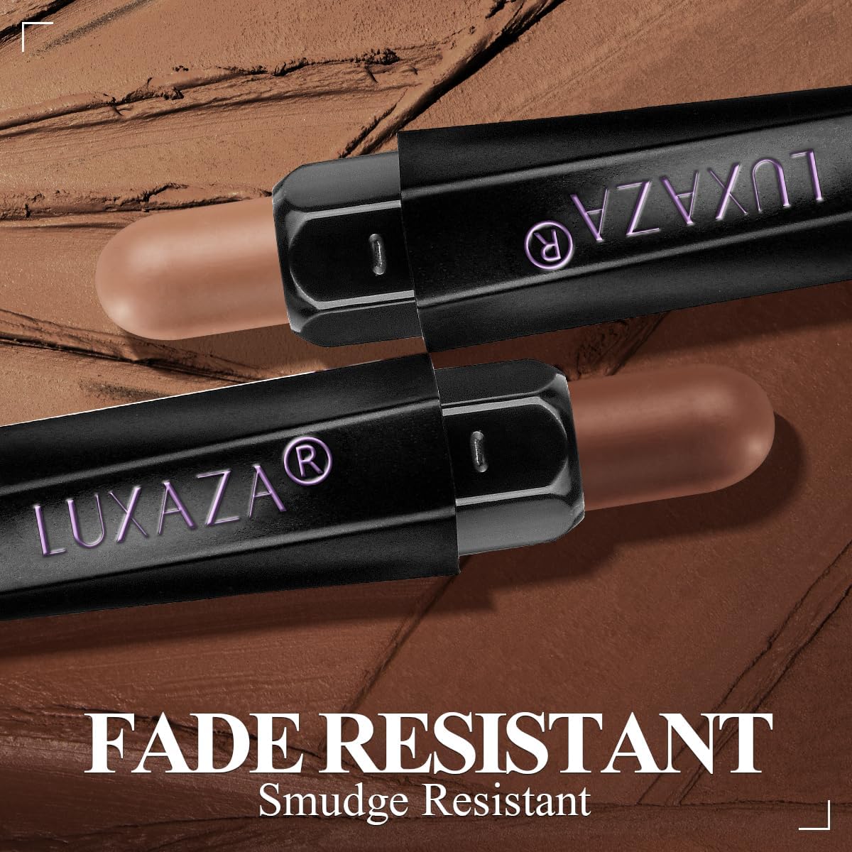 LUXAZA PRO Brown Eyeshadow Stick Set (6 pcs) – Neutral Matte Cream Eye Shadow, Eyeliner Pencil, Brown Cashmere