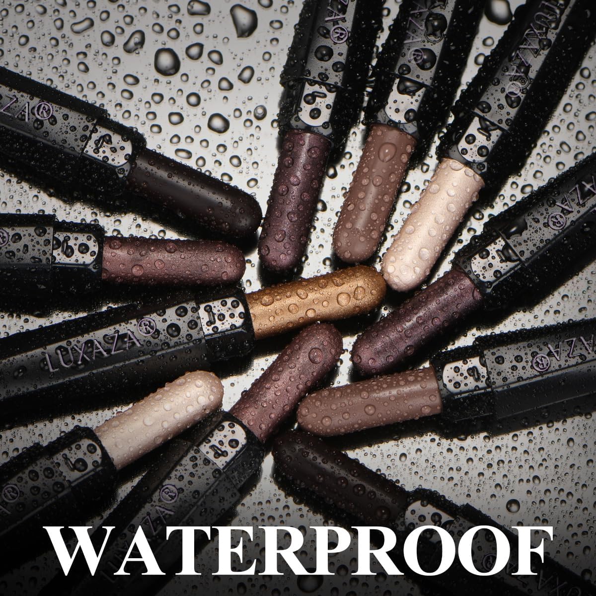 LUXAZA PRO Brown Eyeshadow Stick 6-Piece Set – Taupe Mauve Neutral Palette