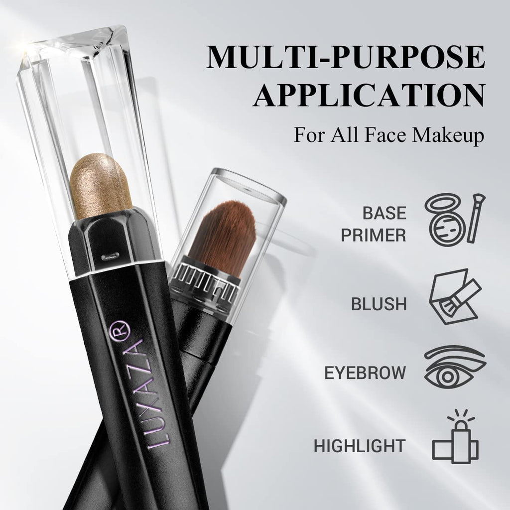 LUXAZA PRO Brown Neutral Eyeshadow Stick 6-Piece Set – Metallic Shimmer & Cream Eye Pencil