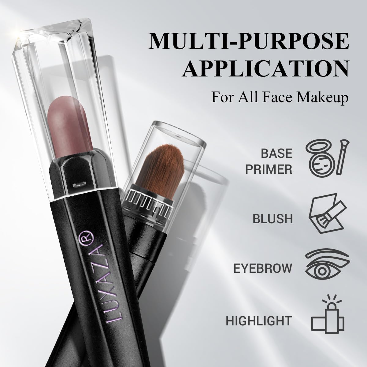LUXAZA PRO Neutral Eyeshadow Stick 6-Piece Set — Smoky Rose Taupe & Dark Grey