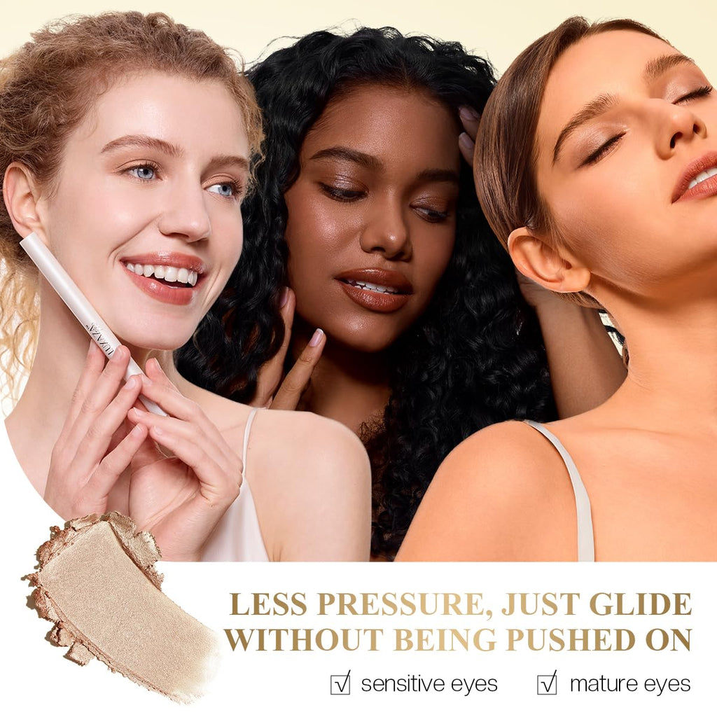LUXAZA PRO 2PCS Eyeshadow Stick – Sunkissed-Glow with Built-in Brush & Sharpener