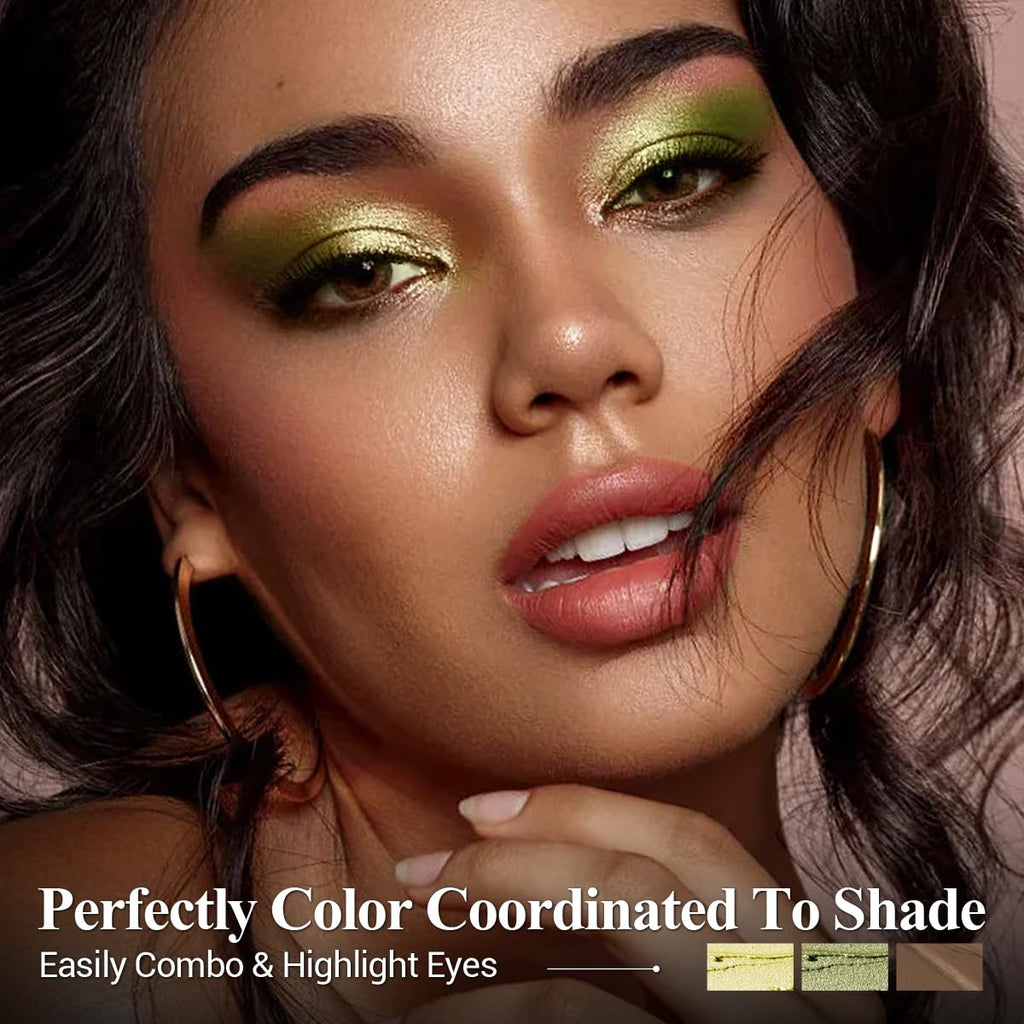 LUXAZA PRO FIREFLIES LIGHT 6-Piece Eyeshadow Stick Set – Green Metallic Shimmer