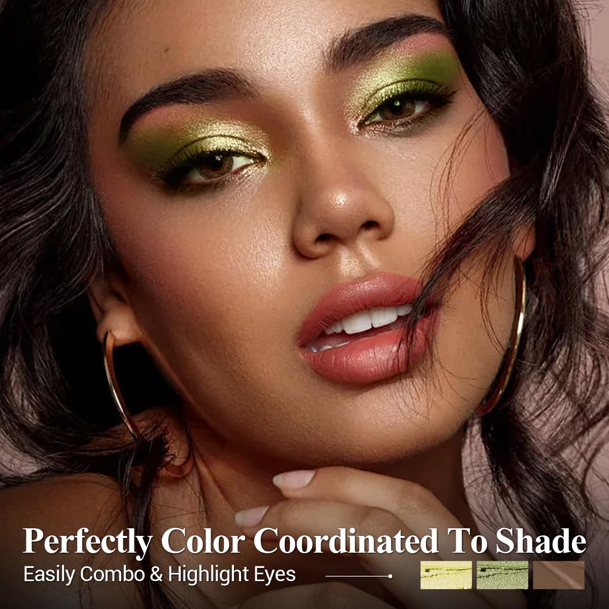 LUXAZA PRO FIREFLIES LIGHT 6-Piece Eyeshadow Stick Set – Green Metallic Shimmer