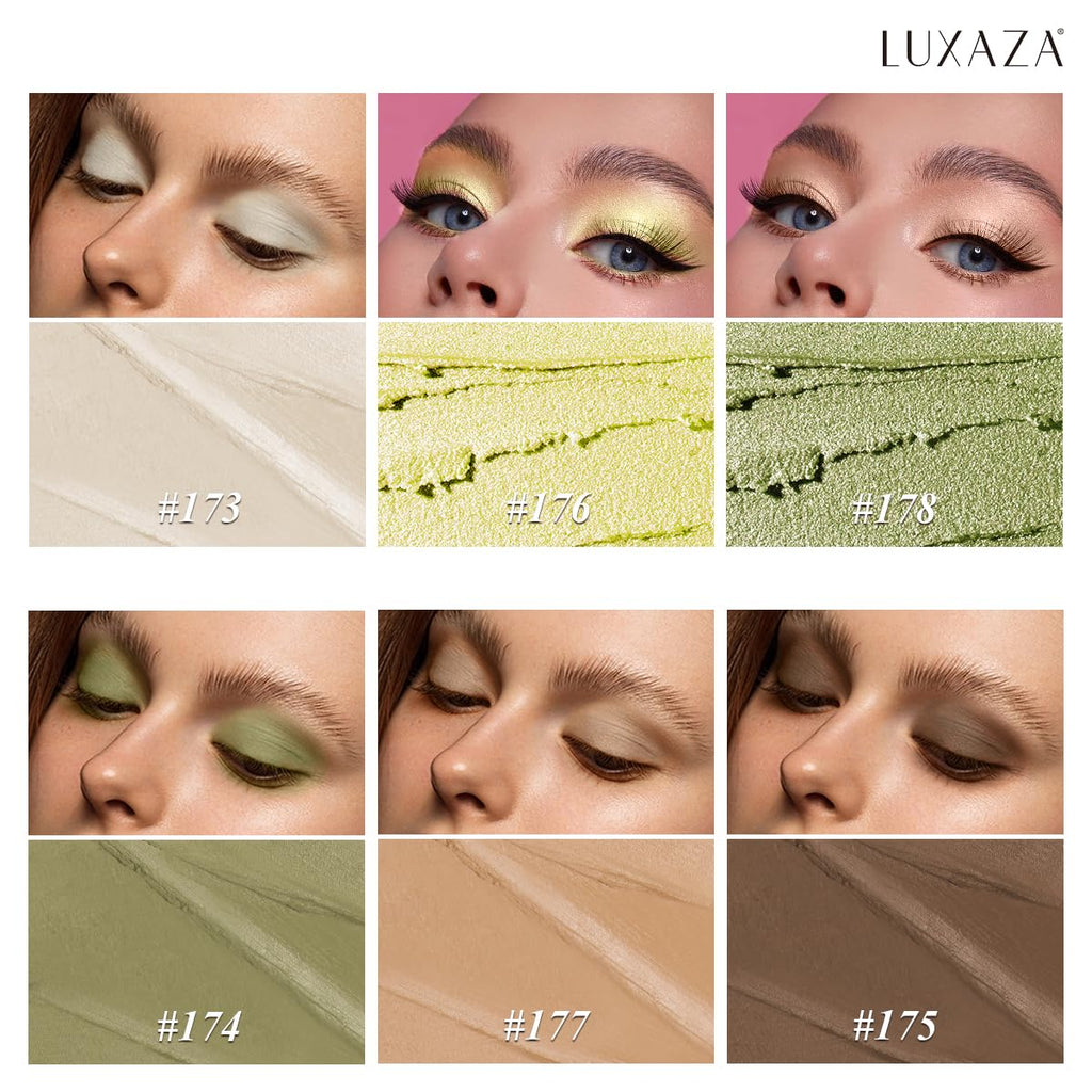 LUXAZA PRO FIREFLIES LIGHT 6-Piece Eyeshadow Stick Set – Green Metallic Shimmer