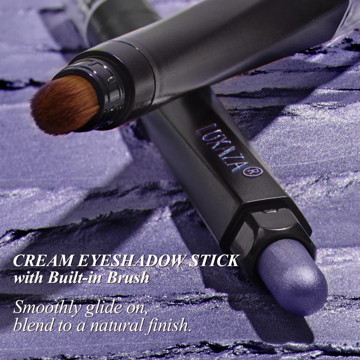 LUXAZA PRO Purple Eyeshadow Stick 6-Piece Set | Metallic Shimmer Cream Palette - BLUEBERRY