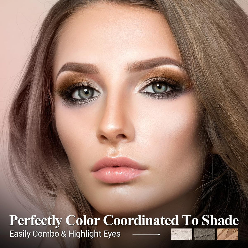 LUXAZA PRO Neutral Brown Eyeshadow Stick 6-Piece Set – Metallic Shimmer & Matte Cream Eye Shadow in Brown Latte