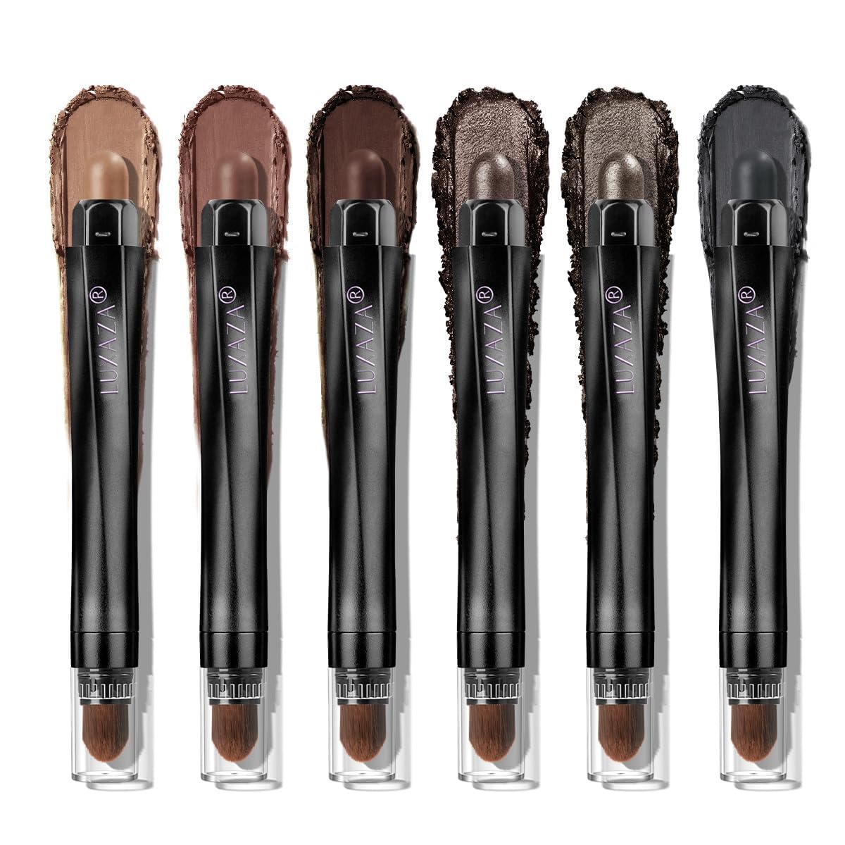 LUXAZA PRO 6PCS Neutral Eyeshadow Stick Set – Matte Cream Eye Shadow & Eyeliner Pencil in B3 Iced Oat