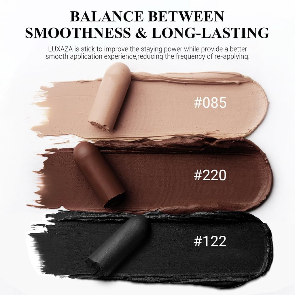 LUXAZA PRO Brown Eyeshadow Stick Set 3PCS – Cocoa Island Matte & Neutral Shimmer Palette