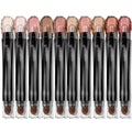 LUXAZA PRO Orange Eyeshadow Stick Set 10pc – Neutral Shimmer & Matte Cream Palette | Stellar Pink Quartz