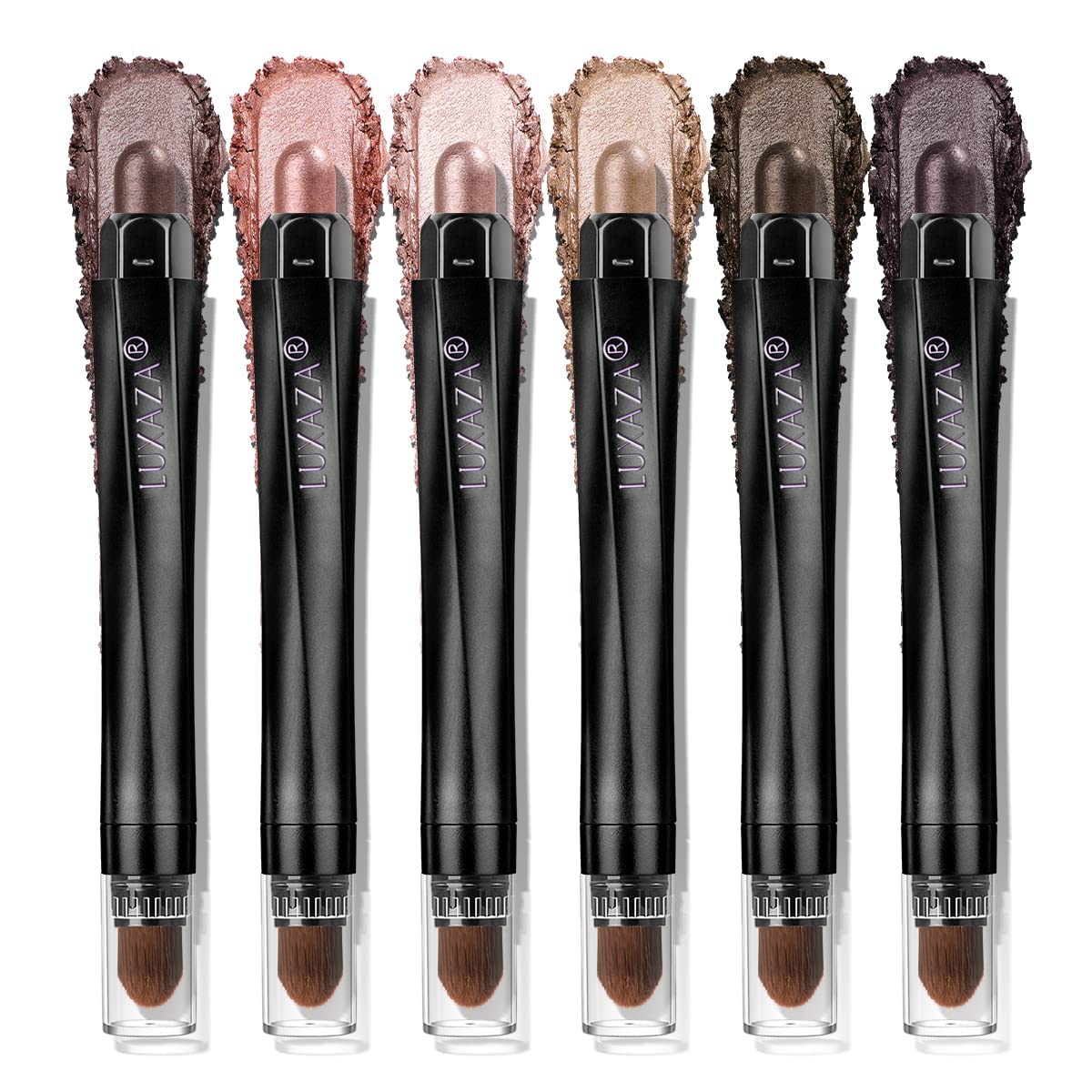 LUXAZA PRO Pink Ocean Eyeshadow Stick 6-Piece Set – Metallic Shimmer Eye Shadow & Eyeliner