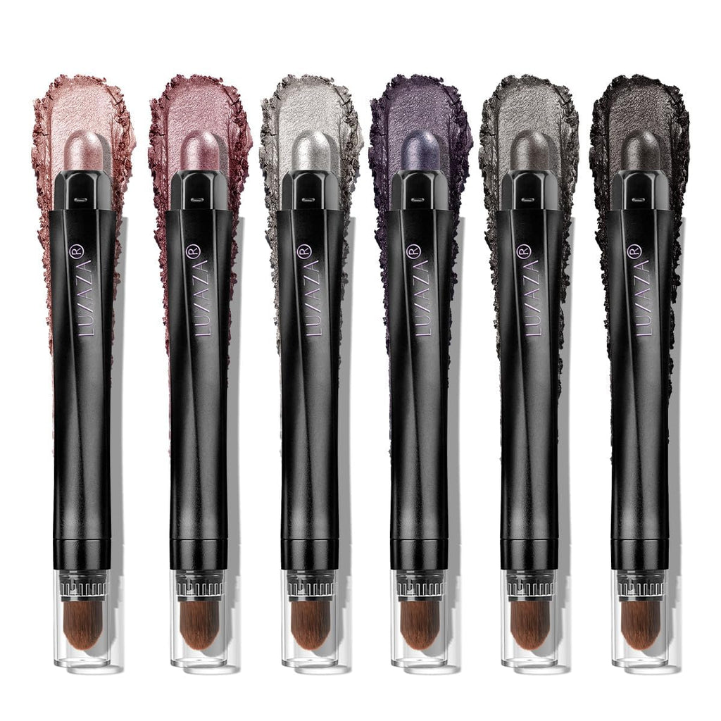 Luxaza Pro Plum Eyeshadow Stick Set 6pc – Neutral Shimmer & Matte Palette