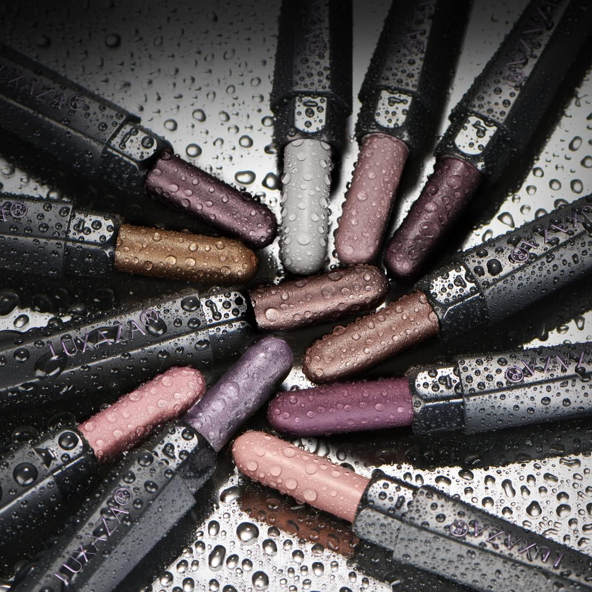 Luxaza Pro Plum Eyeshadow Stick Set 10pcs – Neutral Shimmer & Matte Cream Palette, Bronze Smoky Eyeliner, Cocoa Crush