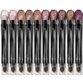 Luxaza Pro Plum Eyeshadow Stick Set 10pcs – Neutral Shimmer & Matte Cream Palette, Bronze Smoky Eyeliner, Cocoa Crush