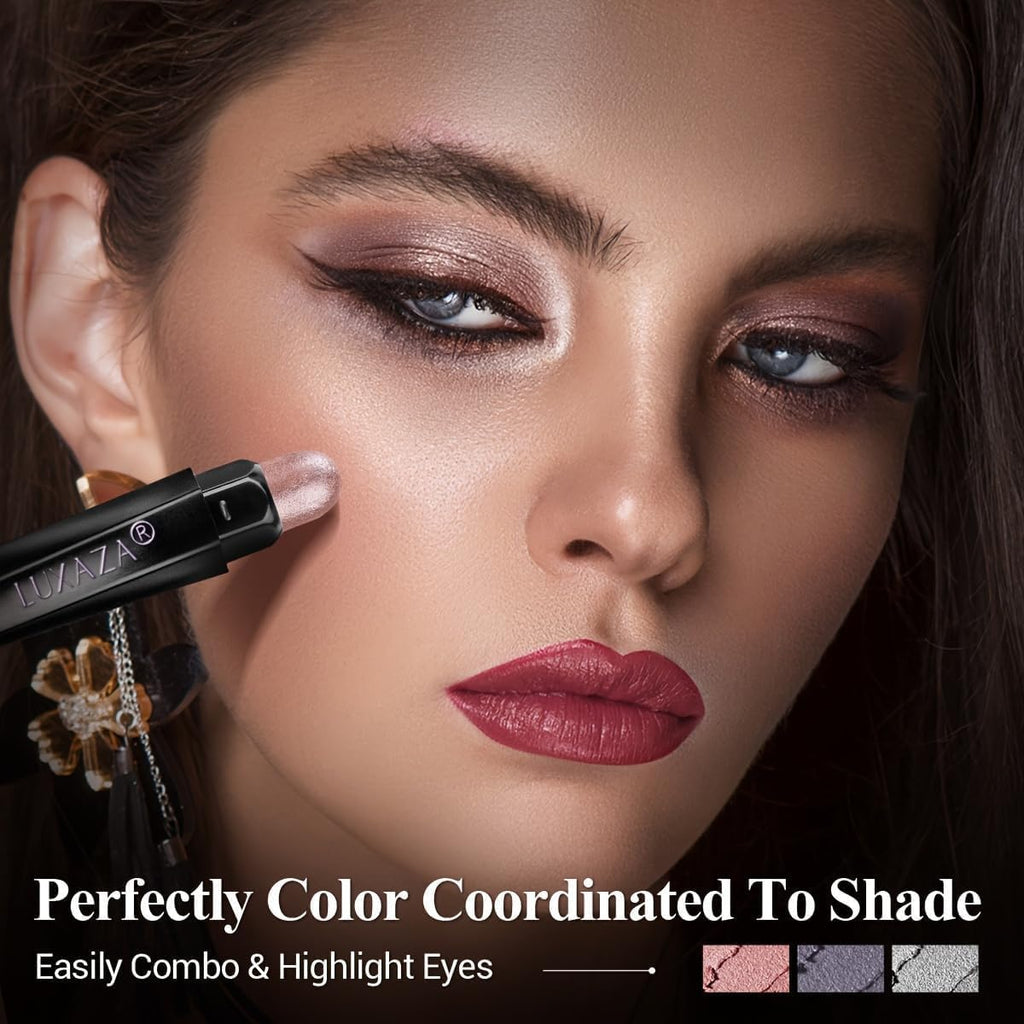 Luxaza Pro Plum Eyeshadow Stick Set 6pc – Neutral Shimmer & Matte Palette