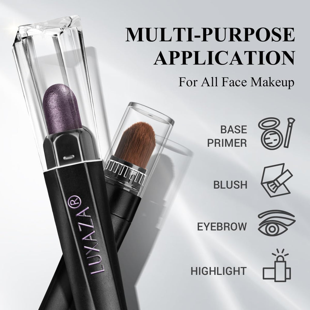 LUXAZA PRO Purple Eyeshadow Stick 6-Piece Set | Metallic Shimmer Cream Palette - BLUEBERRY