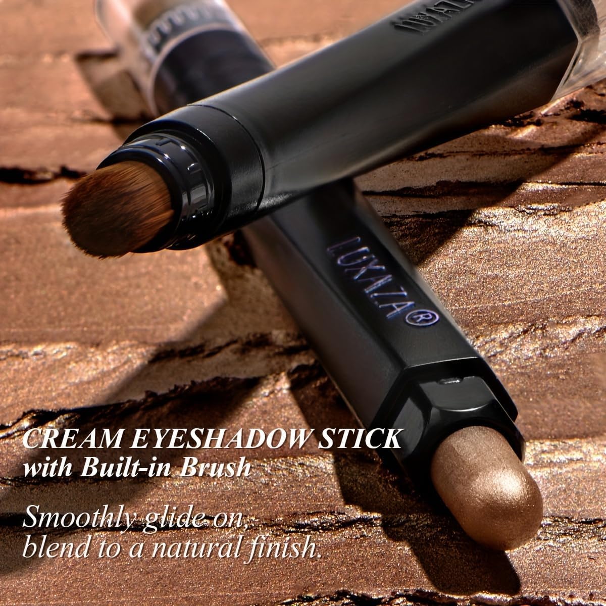 LUXAZA PRO Gold Eyeshadow Stick Set 6pcs – Neutral Shimmer & Matte Cream Shades, Gift-ready