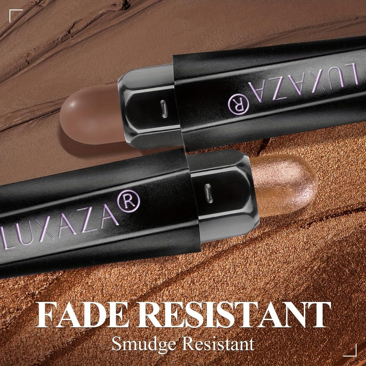LUXAZA PRO Gold Eyeshadow Stick Set 6pcs – Neutral Shimmer & Matte Cream Shades, Gift-ready