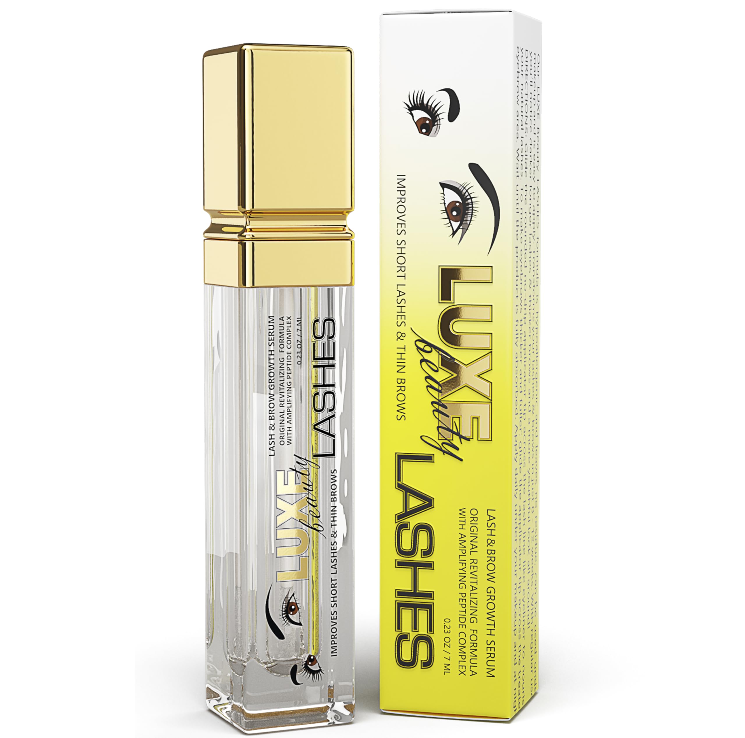 LUXE Beauty Lashes Eyelash Growth Serum – Longer, Fuller Lashes & Brows
