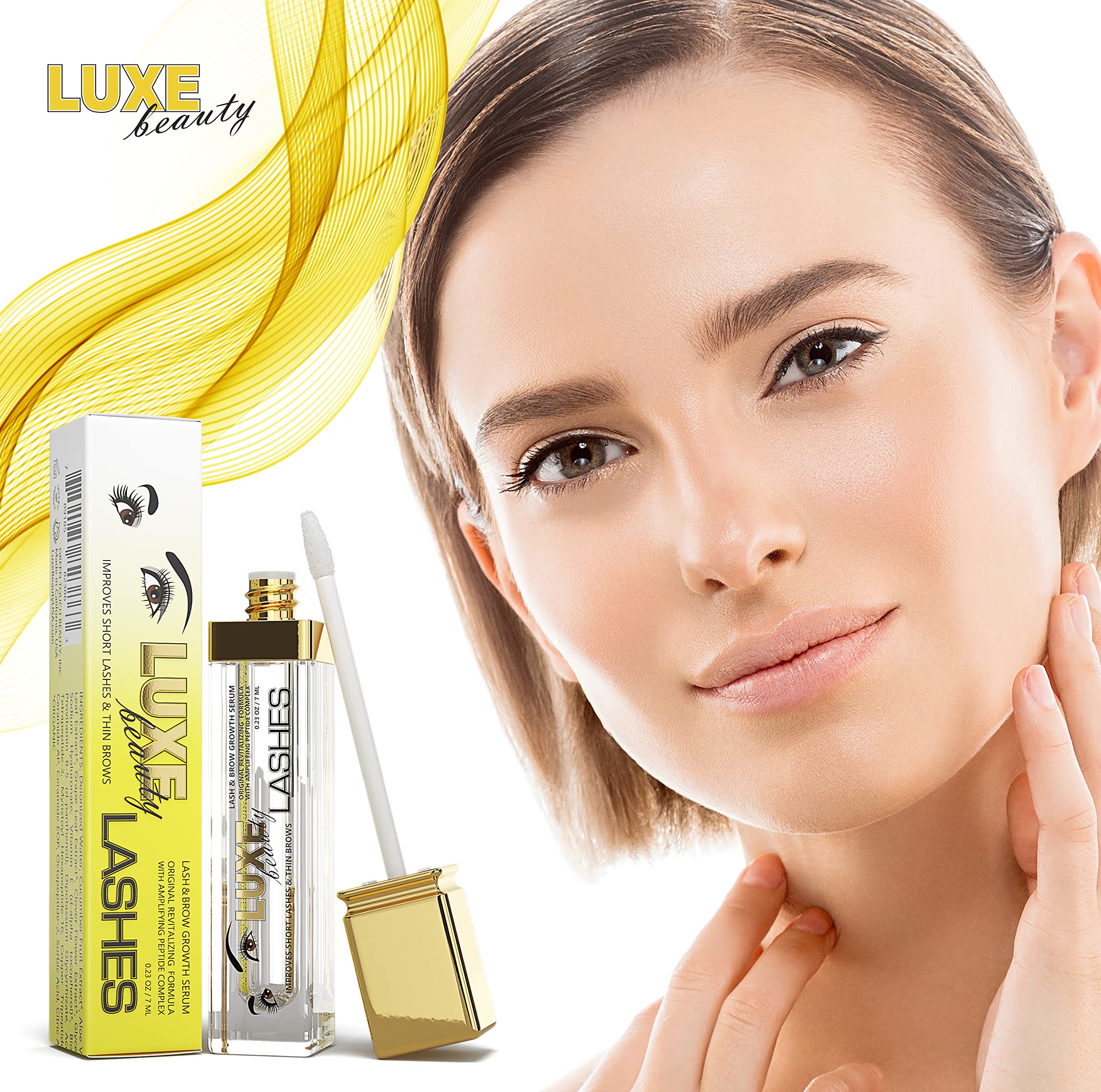 LUXE Beauty Lashes Eyelash Growth Serum – Longer, Fuller Lashes & Brows