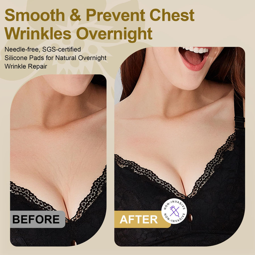 Luxe Sens Chest Wrinkle Patches 4 Pack – Reusable Silicone Pads for Decolletage & Neck