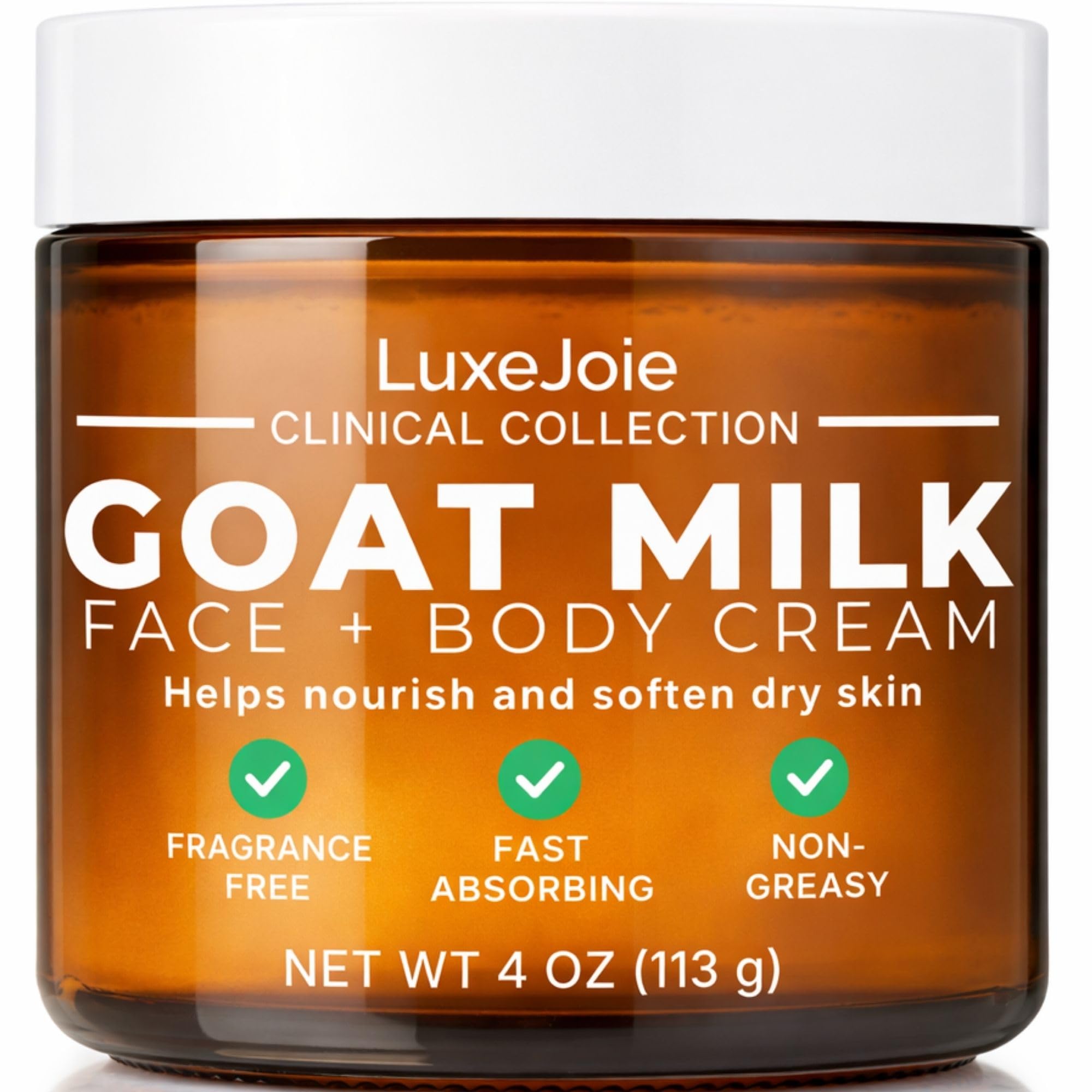 LuxeJoie Goat Milk Lotion Moisturizer – Lightweight, Fast-Absorbing Hydration for Face & Body