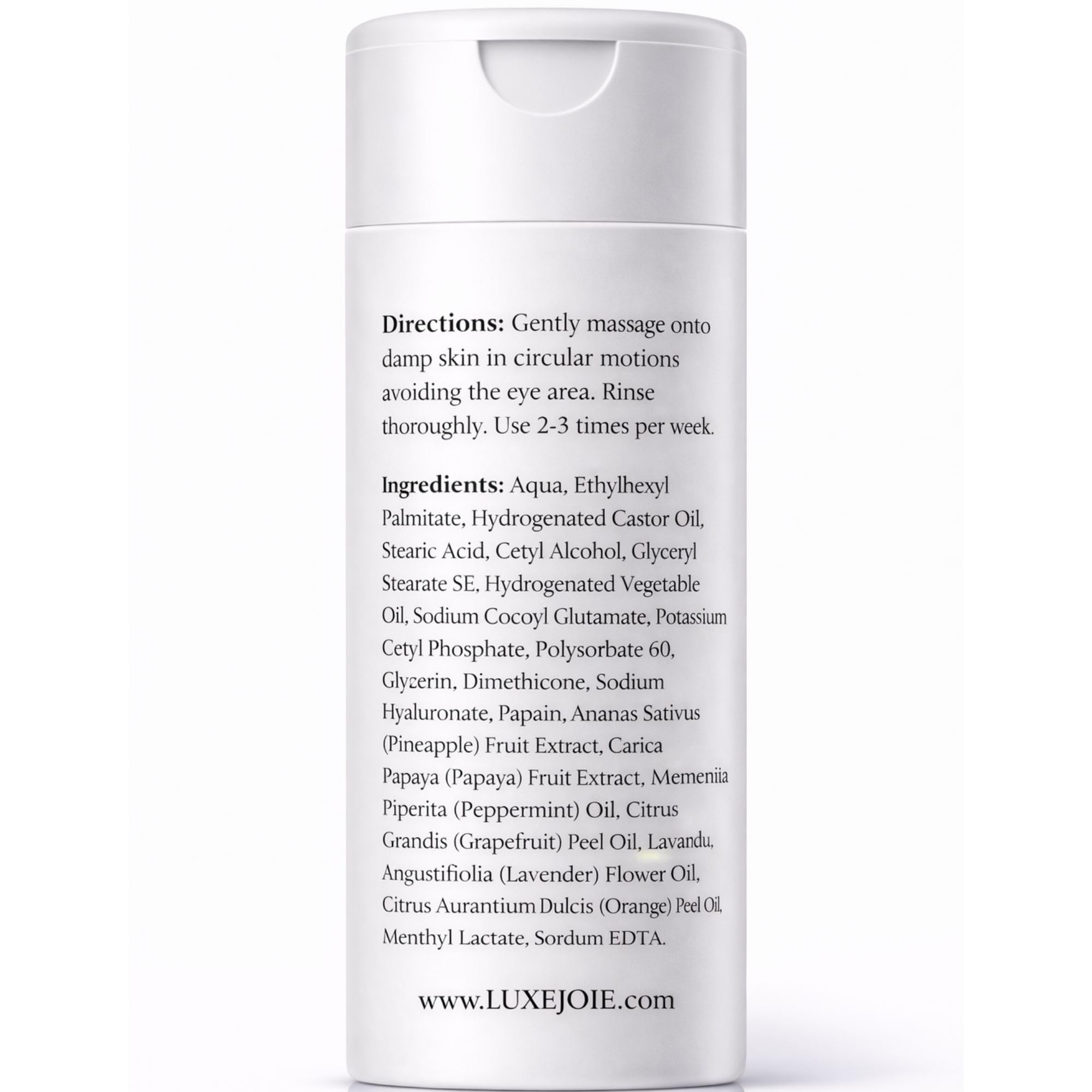 LuxeJoie Papaya Crème Enzyme Polish – Gentle Exfoliating Scrub with Papaya & Pineapple Enzymes (Face, Neck & Décolleté) 3.3 oz