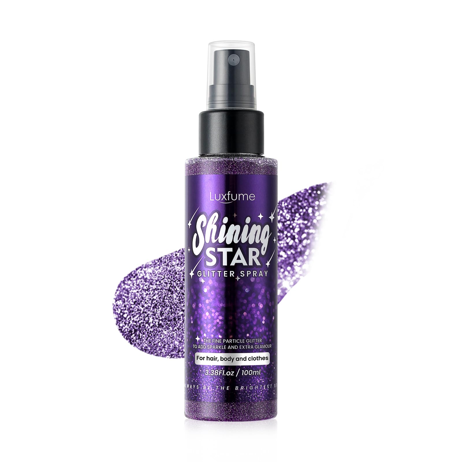 Luxfume Body Glitter Spray | Quick-Drying, Waterproof Glitter Hairspray for Stage Makeup, 3.38 oz