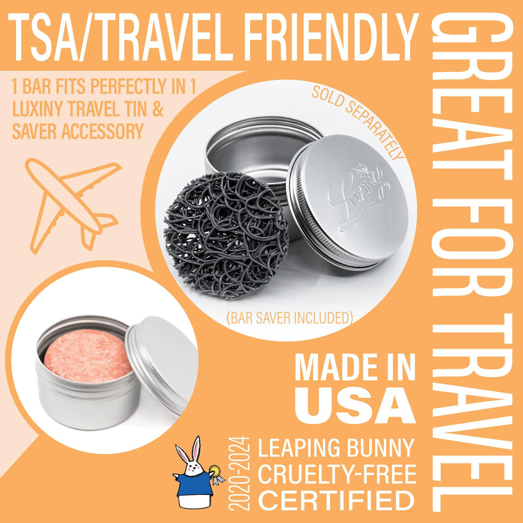 Luxiny Mango Shampoo & Conditioner Bar Set – Sulfate-Free, Travel-Ready, Made in USA