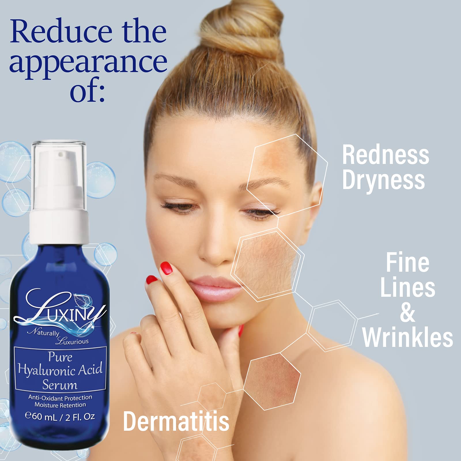 Luxiny Pure Hyaluronic Acid Serum – 2oz Double Size | Hydration, Anti-Aging, Fragrance-Free