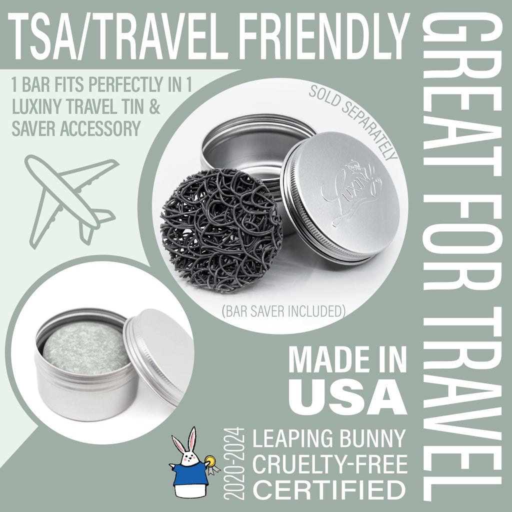 Luxiny Tea Tree Mint Shampoo & Conditioner Bar Set – Sulfate-Free, Made in USA