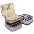 LUXJA Nail Polish Carrying Case - Holds 20 Bottles (15ml) - Flamingo, Double-Layer Organizer