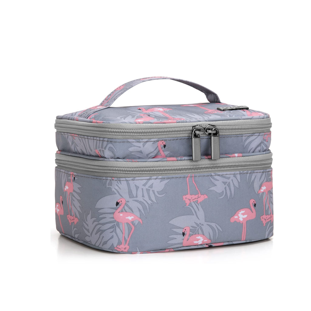 LUXJA Nail Polish Carrying Case - Holds 20 Bottles (15ml) - Flamingo, Double-Layer Organizer
