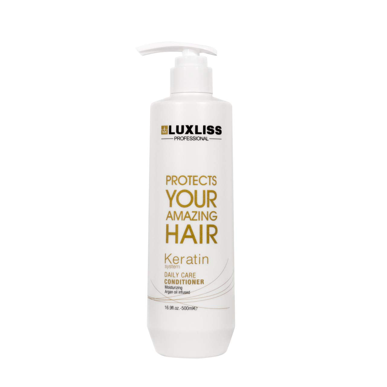 Luxliss Keratin Daily Care Shampoo & Conditioner Set – 2 Pack (16 oz each) for Chemically Treated Hair, Anti-Frizz & Repair