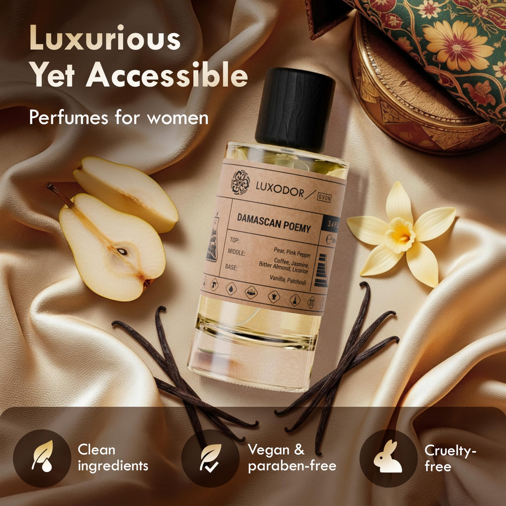 Luxodor Damascus Poemy – Inspired by Y S.L.'s Black Opium | 100ml + 10ml Roll-On for Women