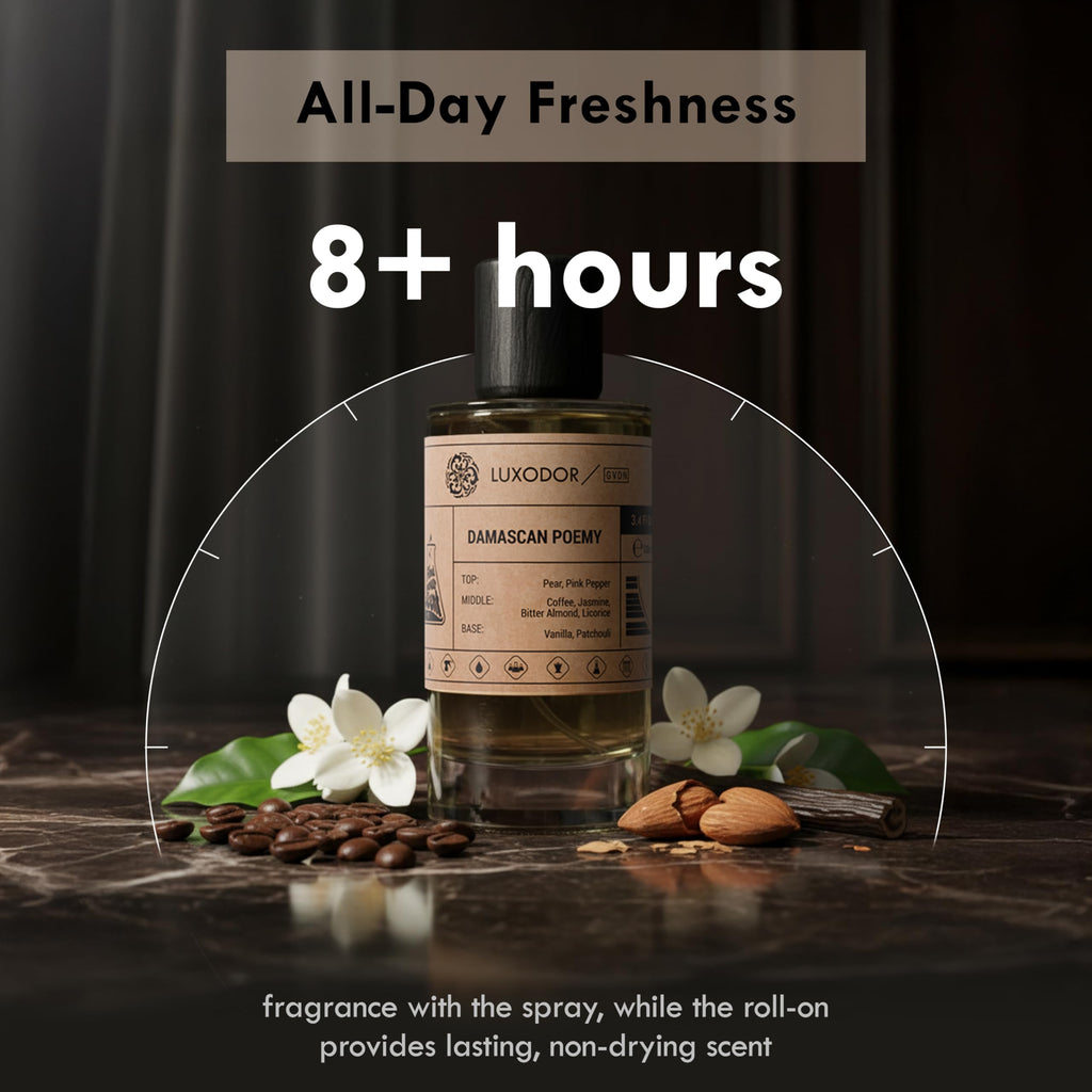 Luxodor Damascus Poemy – Inspired by Y S.L.'s Black Opium | 100ml + 10ml Roll-On for Women