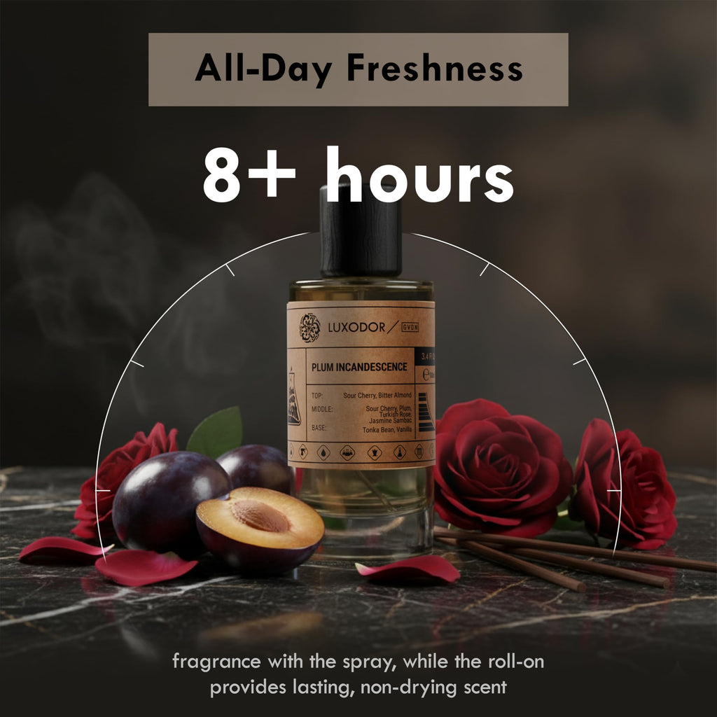Luxodor Plum Incandescence — Lost Cherry Inspired Unisex Perfume, 100 ml + 10 ml Roll-On Oil