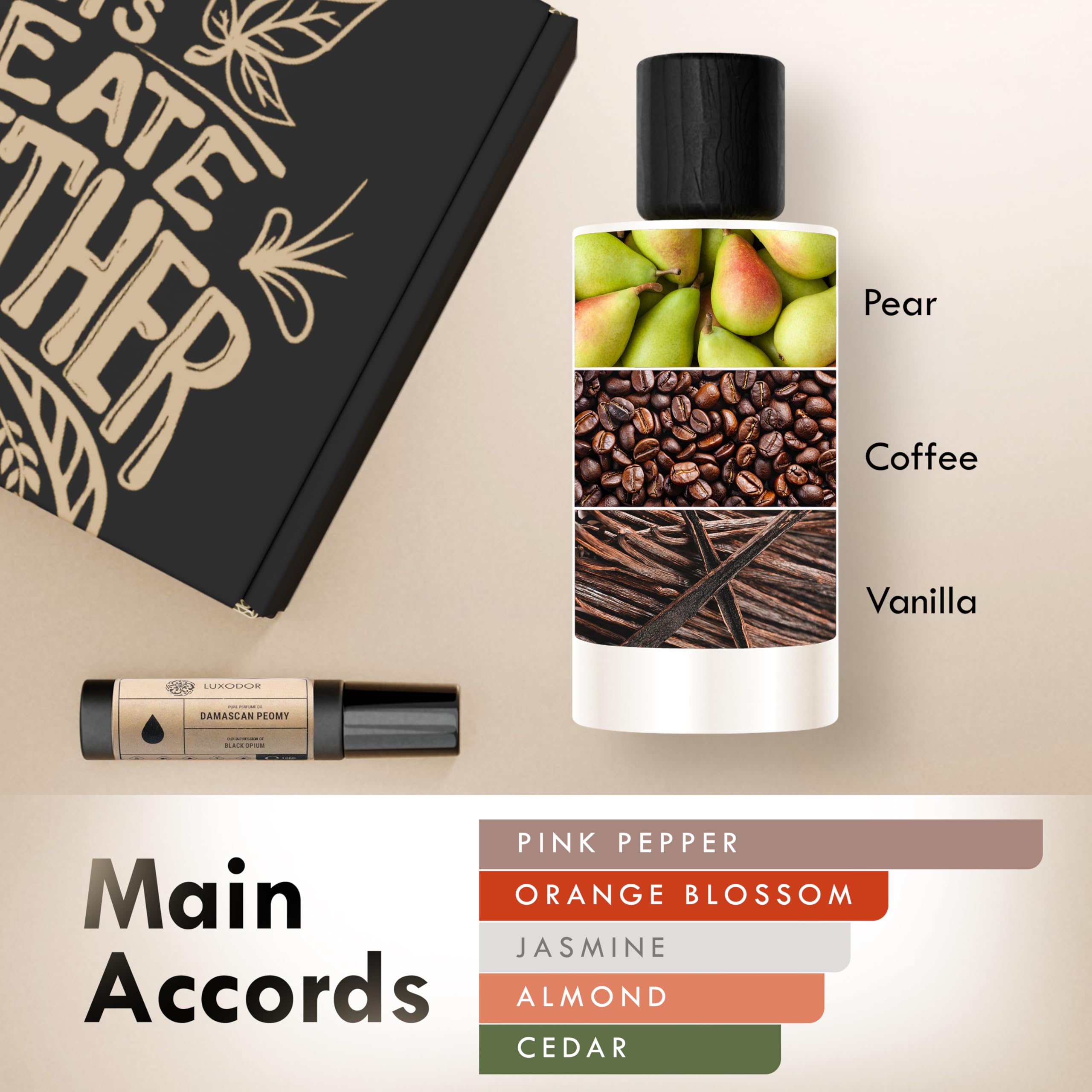 Luxodor Damascus Poemy – Inspired by Y S.L.'s Black Opium | 100ml + 10ml Roll-On for Women