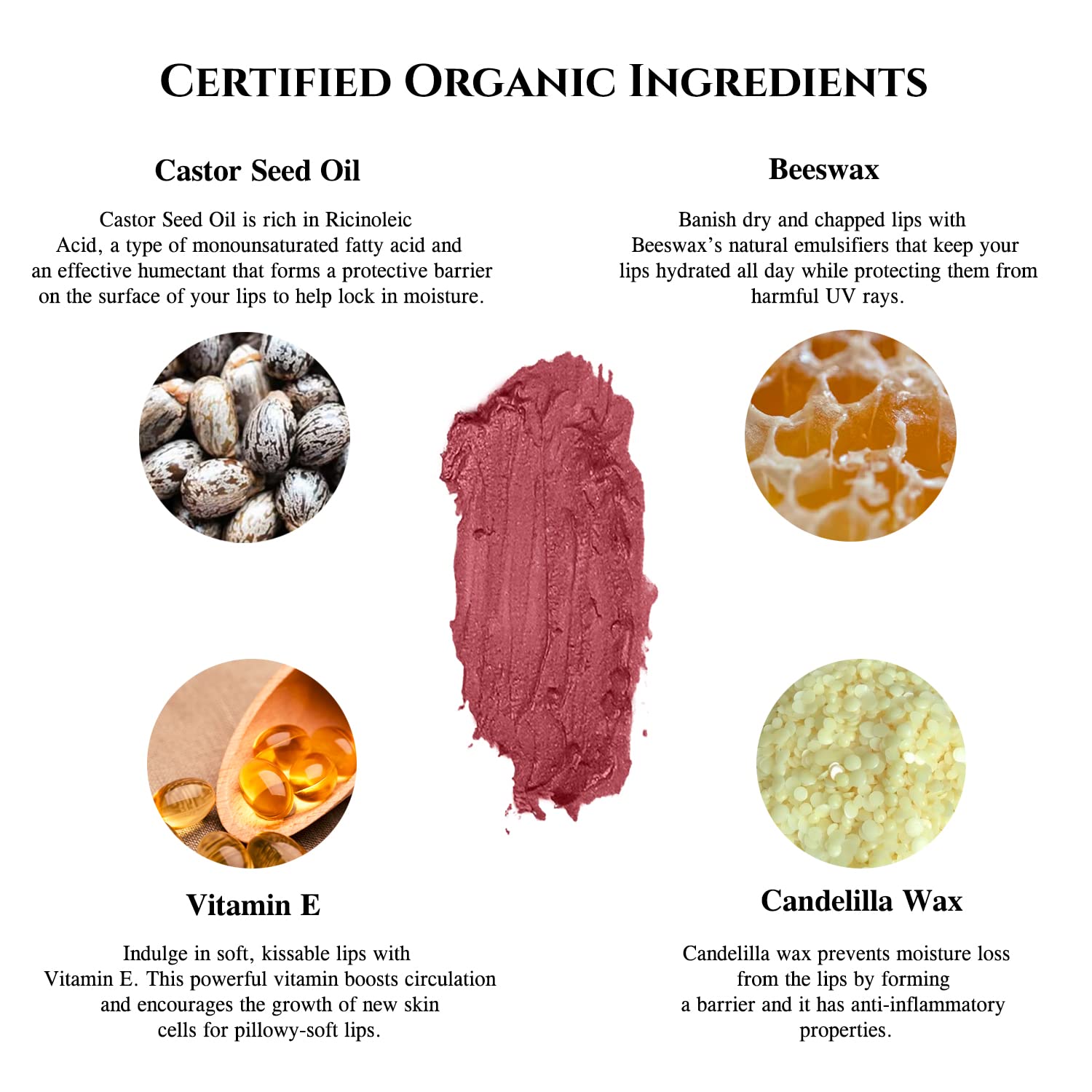 Luxury by Sofia Organic Lipstick/Lip Liner Dahlia – All Natural, Hydrating, Long-Lasting
