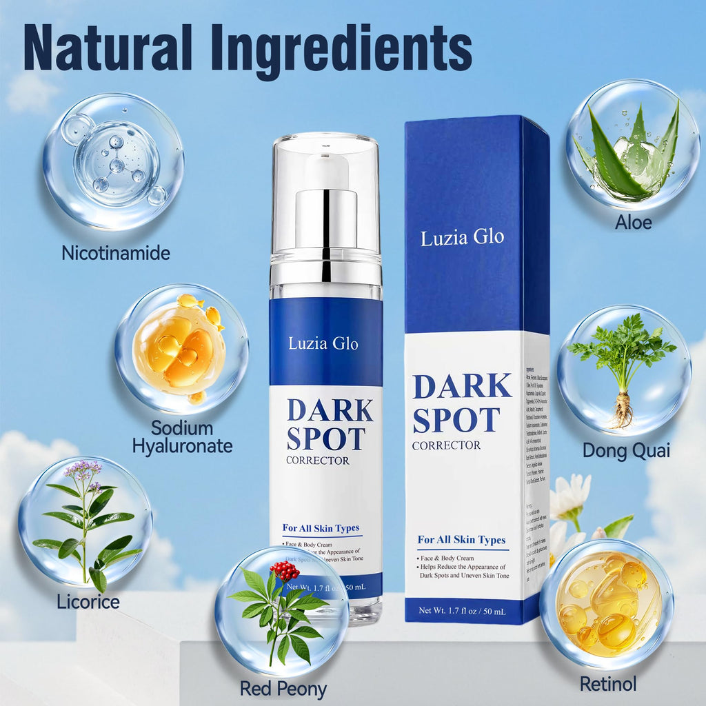 Luzia Glo Dark Spot Corrector – Brightening Face & Body Cream with Niacinamide, Tranexamic Acid & Alpha Arbutin