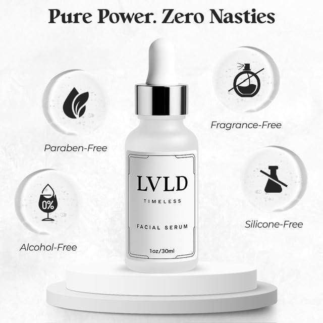 LVLD Skin Timeless Facial Serum – 15% Vitamin C with L-Ascorbic Acid, Vitamin E & Ferulic, Brightening & Anti-Aging (1 fl oz)