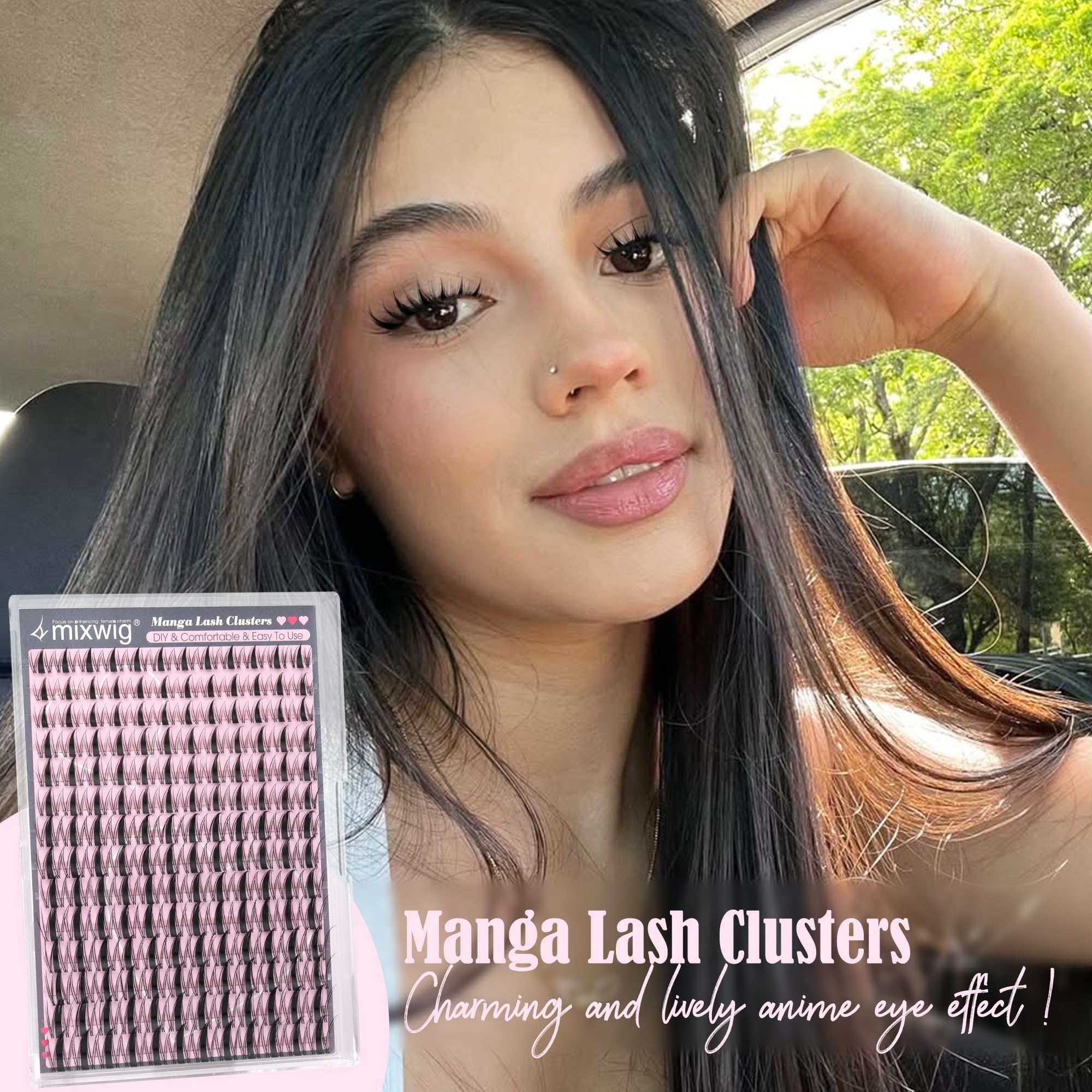 Lvmixwig Manga Lash Clusters – Spiky Anime Lashes (10–18mm)