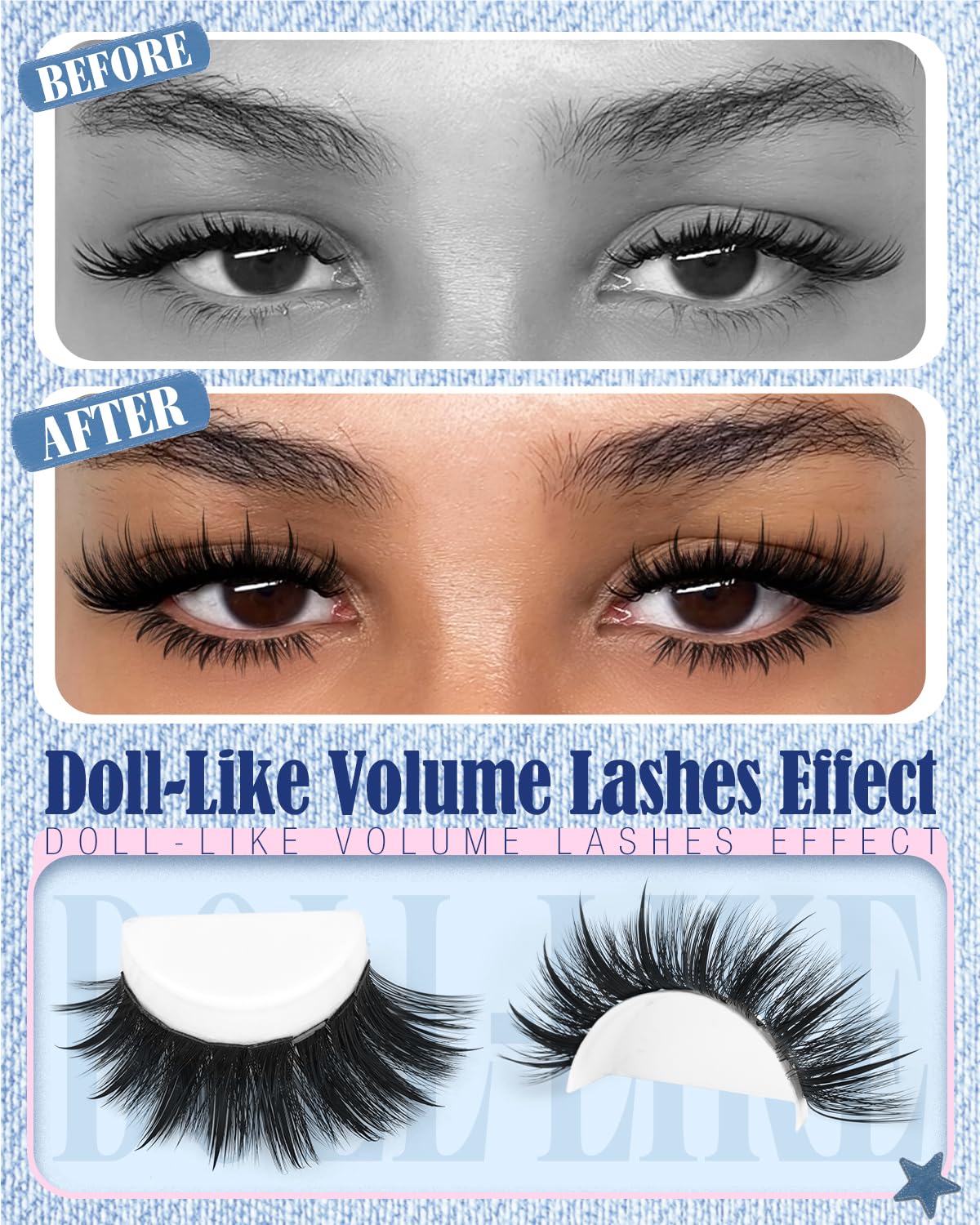 Lvmixwig Wispy Lash Clusters Kit — Spikes & Bottom Lashes, Bond & Seal