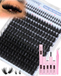 Lvmixwig Wispy Lash Clusters Kit — Spikes & Bottom Lashes, Bond & Seal