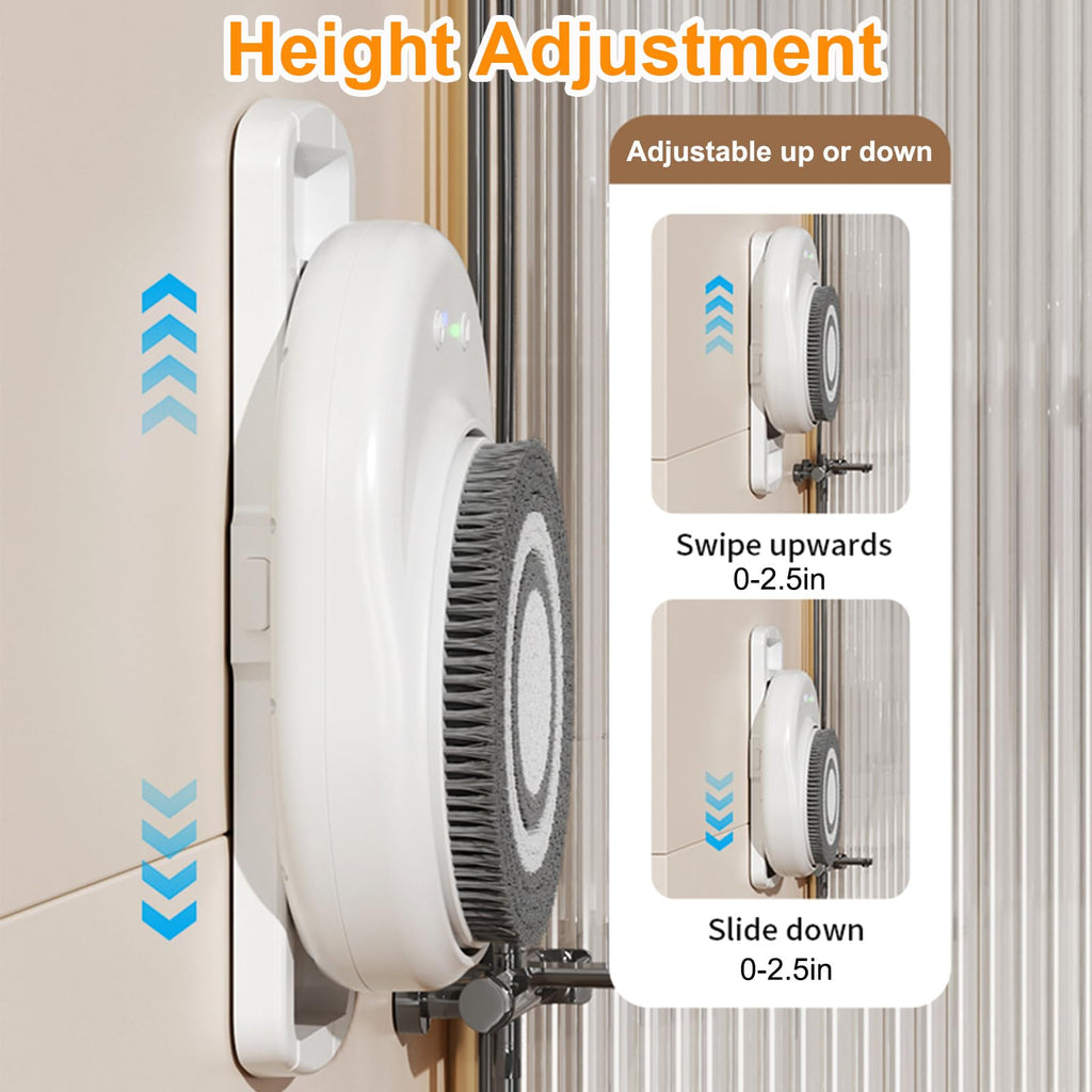 Lvrunben Electric Body Brush – Wall-Mmounted Back Scrubber with 3 Spin Heads, IPX7 Waterproof (8.5x13.6in)