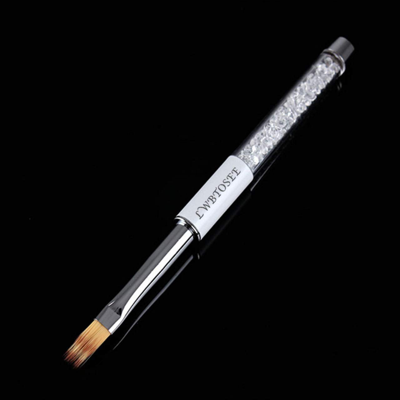 LWBTOSEE 2pcs Ombre Nail Brush Set – Rhinestone Handle for Gradient Nail Art, Gel & Polish