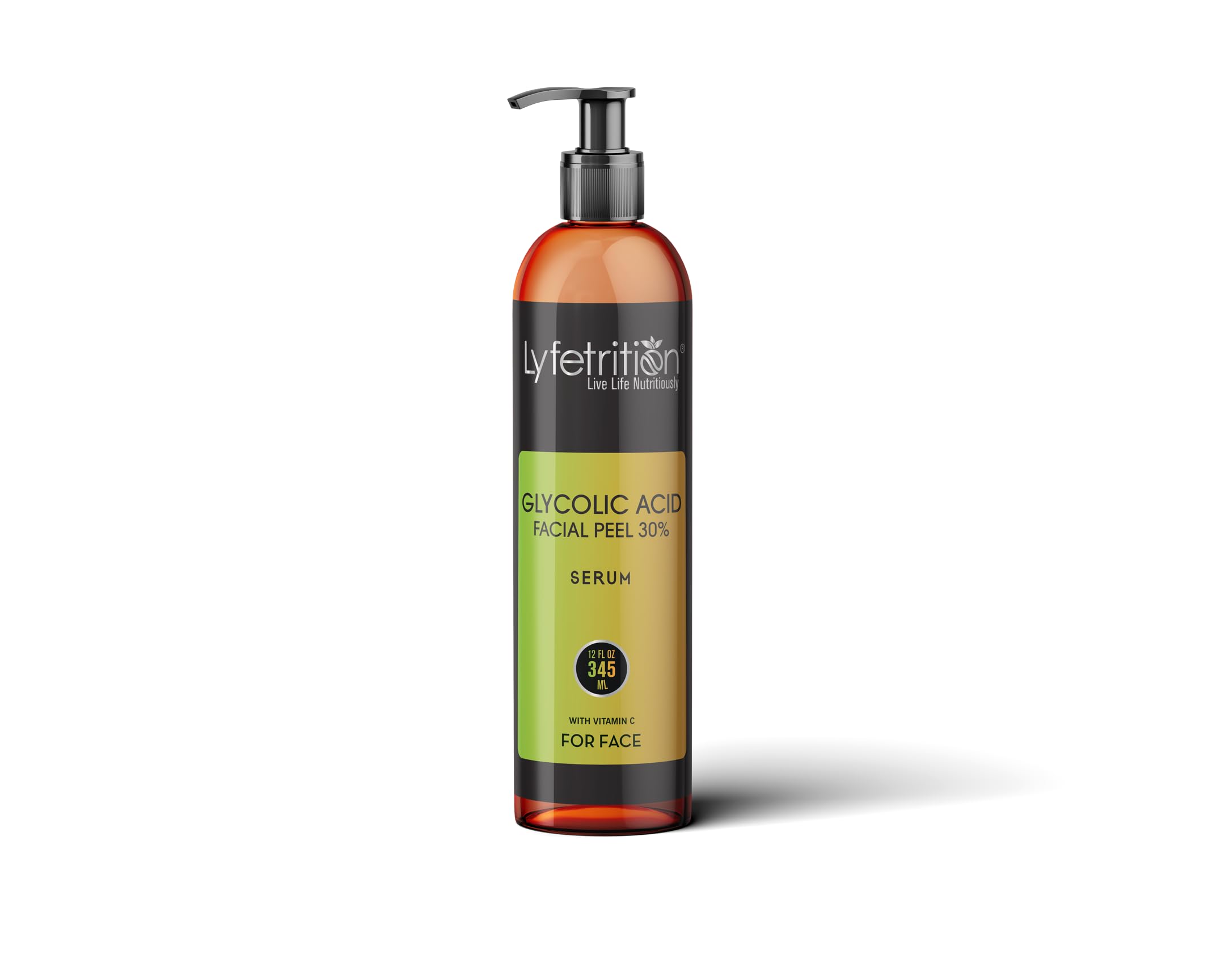 Lyfetrition Glycolic 30% Renewal Serum with Vitamins C & E – Brightening & Exfoliating (12 oz)